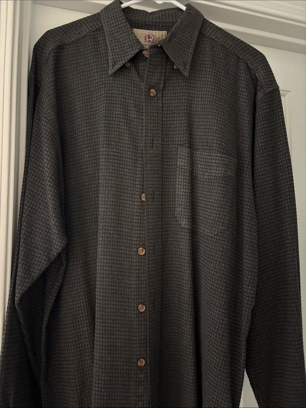 The Territory Ahead Dark Gray Textured Shirt with Purple Logo